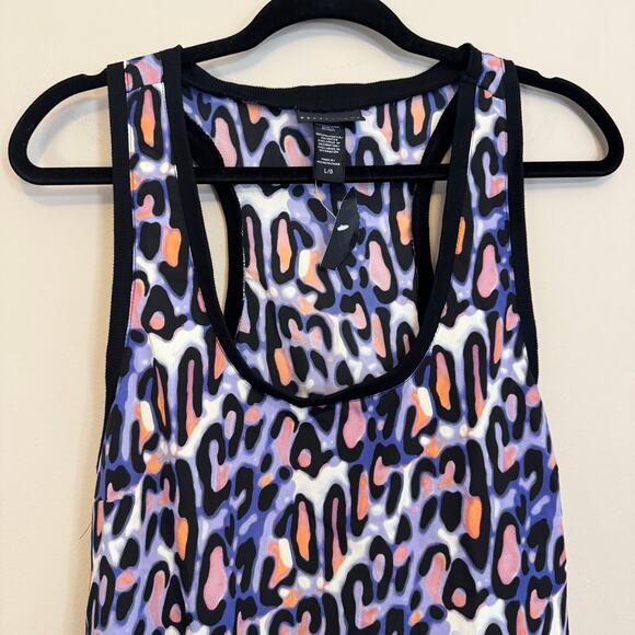 Apostrophe Tank Top Womens L Multi Leopard Animal Print Racerback Summer Casual - Picture 3 of 6